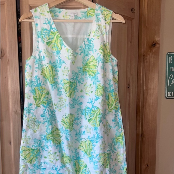 J. Jill Linen Dress ocean print SZ XS - Picture 3 of 6